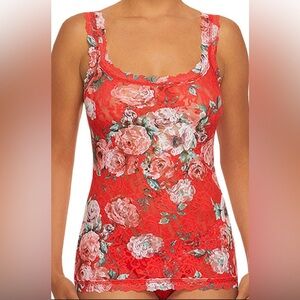 Hanky Panky Holiday Blossom Classic Lace Cami in Red Size Small